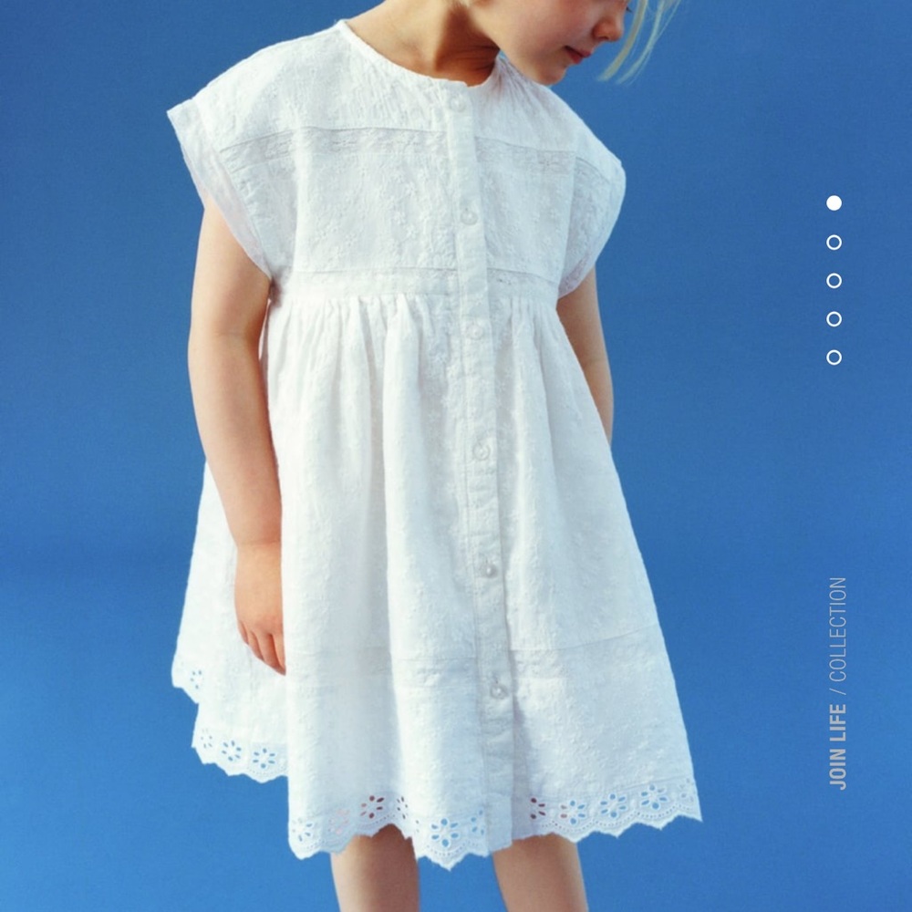 Zara baby white embroidery dress size 2-3 years